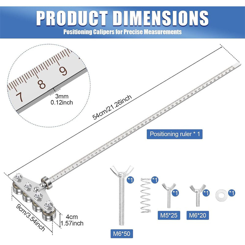 Circular Saw Guide Rail, Positioning Calipers for Circular Saw, Stainless Steel Rip Cut Circular Saw Guide, Adjustable Guide Rail for Woodworking Positioning Cutting (Four axis 50cm) Four axis 50cm