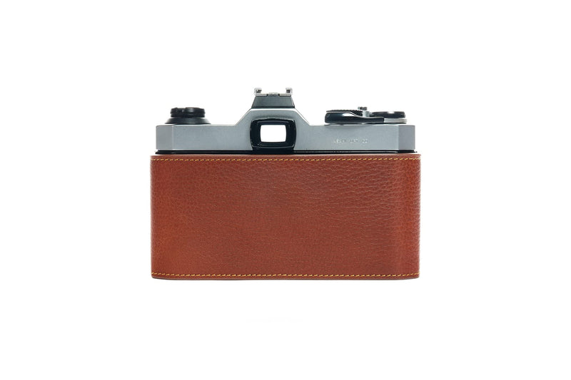 K1000 Case, BolinUS Handmade Genuine Real Leather Half Camera Case Bag Cover for Pentax Asahi K1000 Camera With Hand Strap (Brown) Brown