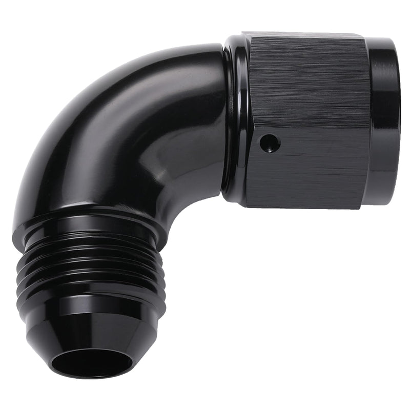 90 Degree 10AN Male to 10AN Female Swivel Full Flow Fitting Adapter Coupler Aluminum Black Black - 90 Degree