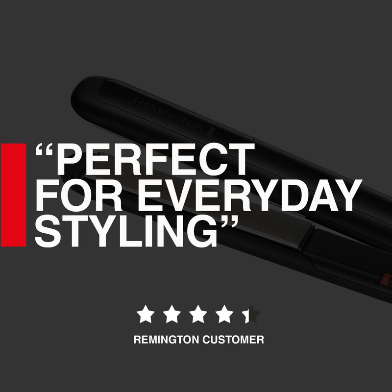 Remington Slim Hair Straightener with Ceramic coating - 110mm floating plates, 215°C, Fast 30 second heat up, Worldwide voltage for travel, Auto shut off, S1370