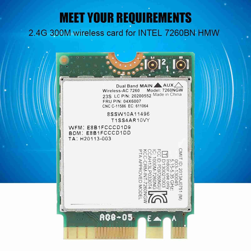 ASHATA 2.4G 5G Network Card for 7260 AC 867Mbps NGFF M2 WiFi Card Laptop Network Adapter for ThinkPad T440 T440S T440P X230S X240S L440 W540 etc