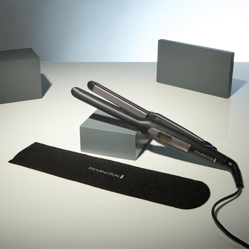 Remington Hair Straightener, Extra Slim Plates, Advanced Ceramic Coating | Ideal for Short Hair, Pixies, Bangs, Small Curls, Digital Display, 9 Heat Settings 150-230°C, Fast Heat Up, S5515