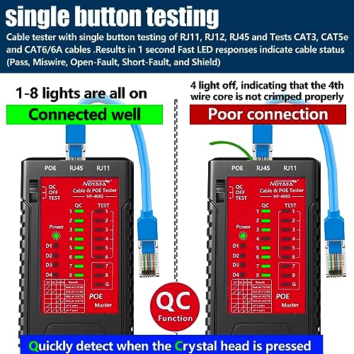Network Cable Tester, Ethernet Tester, Cable Mapper, Continuity Tester Red