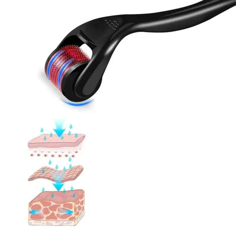 Derma Face Roller, 540 Needles Titanium Micro Derma Skin Care Roller for Hair Growth, Beard Roller for Wrinkles, Face Derma Skin Care Facial Roller and Beauty Massage Tools for Women and Men (0.75mm) 0.75