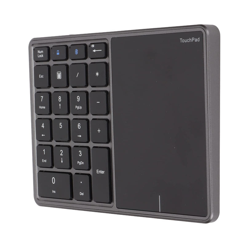 Heayzoki Number Pad Mouse Combo, 2 in 1 BT Number Pad Touchpad Mouse 22 Keys, Bt4.2 2.4G Type C Charging Keyboard 500Mah Battery Numeric Keypad for Office (Iron Gray) Iron gray