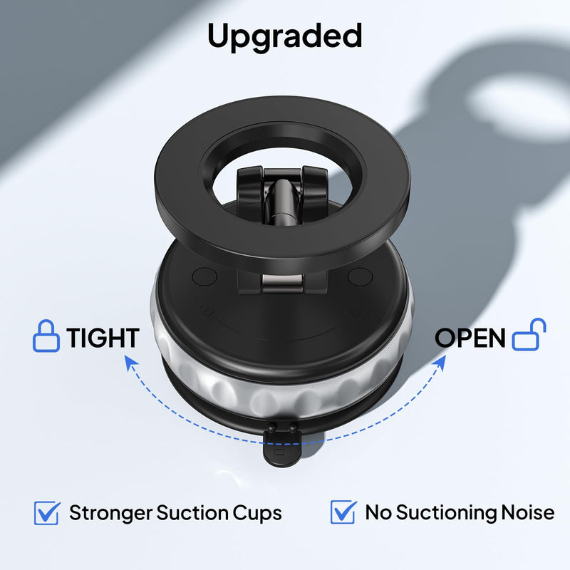 Car Phone Holder Mount for Your Car 360° Rotation Magnetic Phone Holder with Strong Suction Hands-Free Dashboard Car Accessories for Travel and Daily Use Black