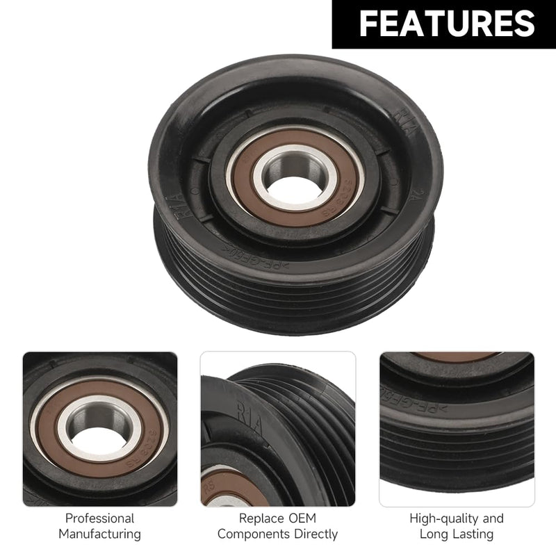Drive Belt Idler Pulley Belt Tensioner Pulley - Compatible for Honda Civic 2012-2015 for Honda HR-V 2016-2020 for Acura ILX 2013-2015 - Replace Part 31190-R1A-A01