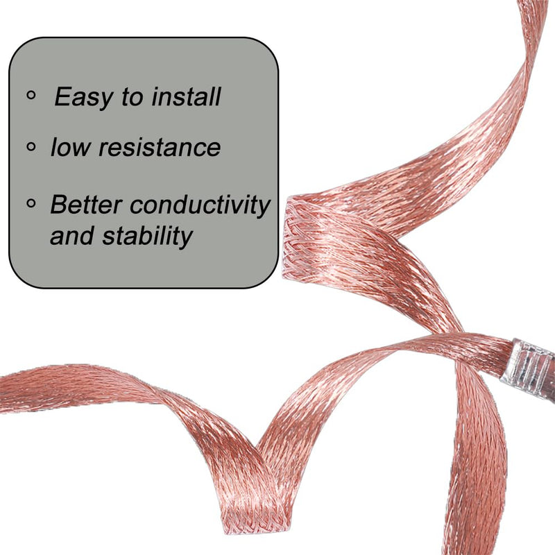 12 Pcs Universal Ground Strap Automotive, 11.8", 9.84" and 7.87" Engine Braided Ground Strap, Professional Car Grounding Kit for Most Cars Grounding Wire Automotive