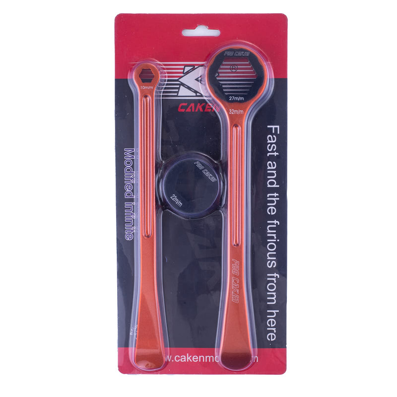PRO CAKEN 10MM/0.39'' 13MM/0.51'' 22MM/0.87'' 27MM/1.06'' 32MM/1.26''Tire Iron Lever Tool Spoon Motorcycle Tire Change Kit Wrench Set Combo Levers Kit Tire Repair Tool for European Bike XC SX XC EXCF Orange
