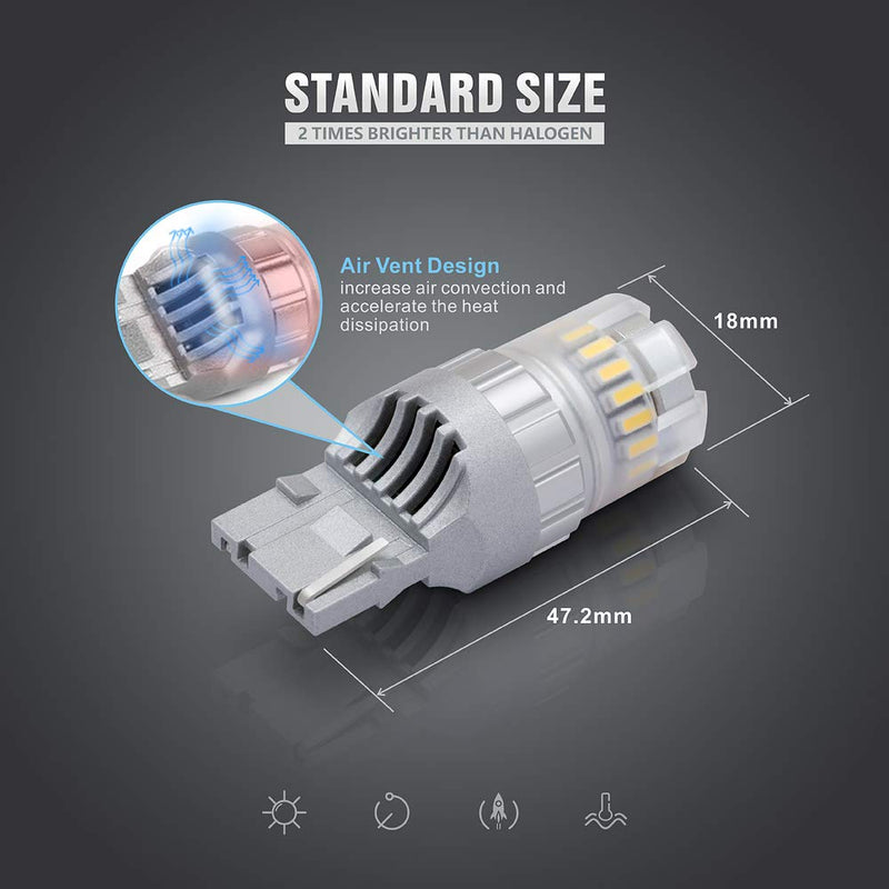 SIR IUS LED - FT- 7440 LED Backup Reverse Light Bulb Super Bright High Power Single Filament function Air Vent Design 3030+4014 SMD White 6500K Pack of 2