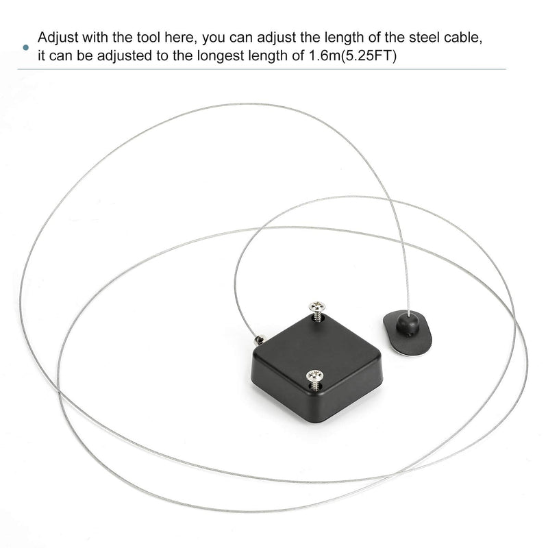 5Pack Retractable Security Cable Lock, Remote Control Security Lock, Remote Control Anti-Lost Rope for TV, DVD, Hardware Cable Lock ，No More Searching for The TV Remote