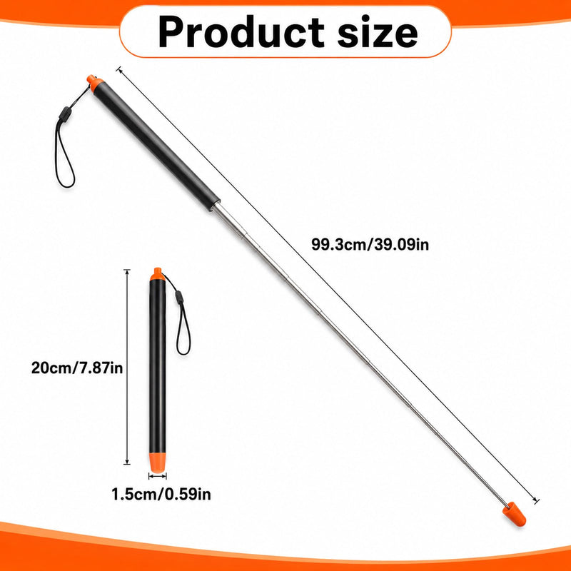 Pointer Stick for Classroom,39" Telescopic Stick with Lanyard | Extendable Stainless Steel Teacher Pointer,Retractable 20cm to 99cm,Lightweight,Ideal for Classroom and Presentations