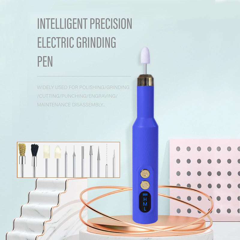 DIYPHONE Portable Circuit Board Grinder Chip Grinding Pen Damaged Screw Removal Tool Rechargeable Grinding Pen with 11 Grinding Heads, Type-C 3-Speed Adjustable For Phone Repair