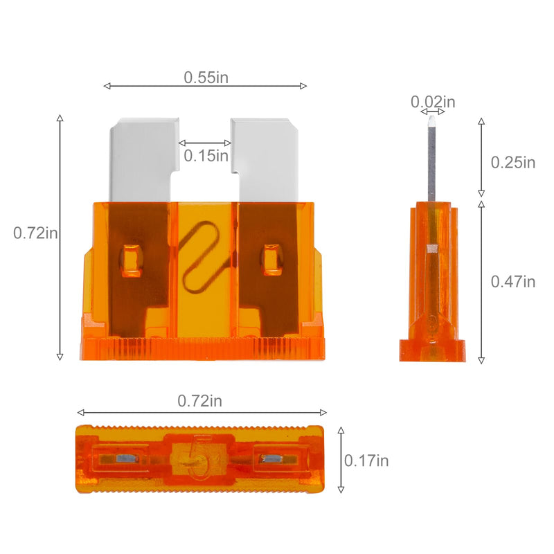 100 Pcs Standard Fuses Kit, Car Fuses Assortment Kit - Standard Size (3A 5A 7.5A 10A 15A 20A 25A 30A 35A) Automotive Blade Fuse for RV, Car, Truck, Marine, Boat, Motorcycle