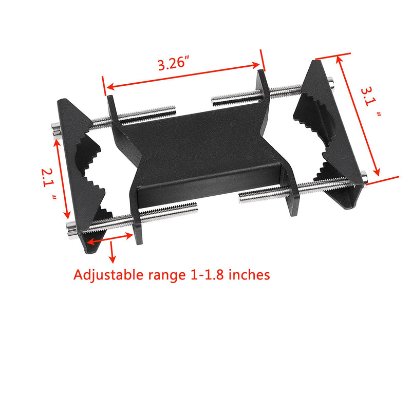 2 PCS Heavy Duty Antenna Mount Clamp, Wall Mount Antenna Mast Clamp V Jaw Bracket, TV Antenna Mounting Hardware for TV CB Ham Outside Home Antenna Double Pipe-Mounting, WiFi, Metal Black