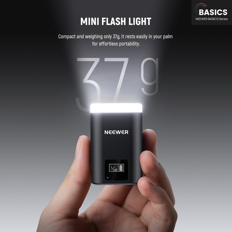 NEEWER Basics Mini Camera Flash, 5600K Fill Light with LCD Display, Compatible with Canon Fujifilm Sony Nikon DSLR Digital Standard Hot Shoe Cameras for Studio Photography Photoshoots Lighting, N12