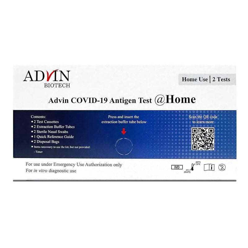 Advin Covid 19 at Home Test Kit, Rapid Results Under 10 mins, Easy to Use (3 Pack - 6 Tests)