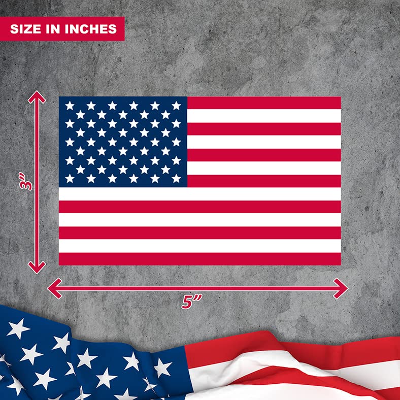 IGNIXIA American Flag Decal, USA Flag Car Stickers 5x3 Inches American Flag Sticker (Pack of 10) Support US Military Waterproof Bumper Stickers, USA Window Stickers (USA Flag)