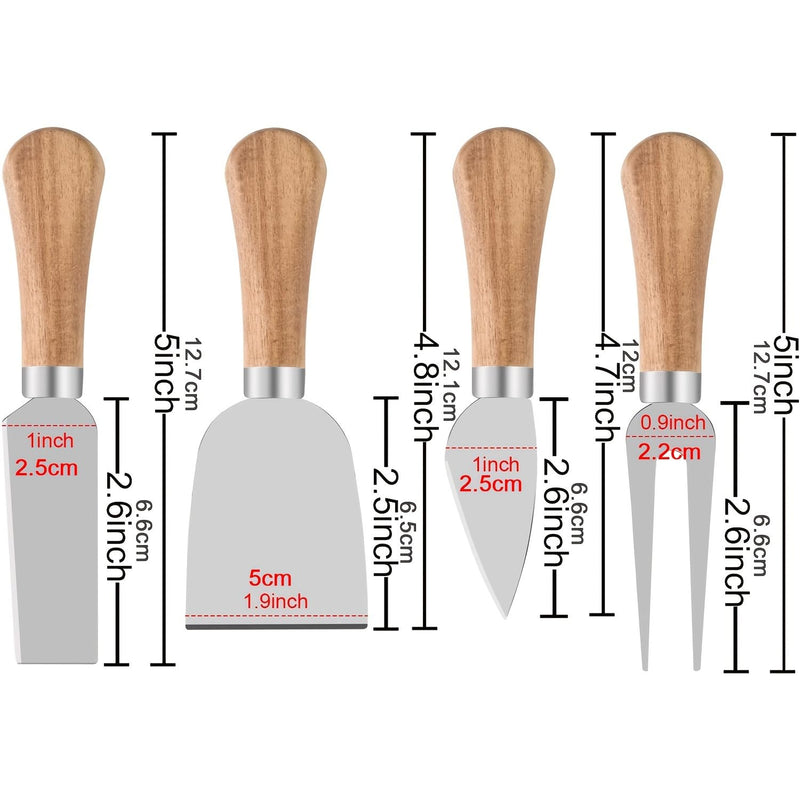 Charcuterie Board Accessories Spreader Knife Set Cheese Butter with Wooden Handles Mini Serving Tongs Spoons Forks Toothpick Flags for party Wedding Christmas (ABX-6) ABX-6