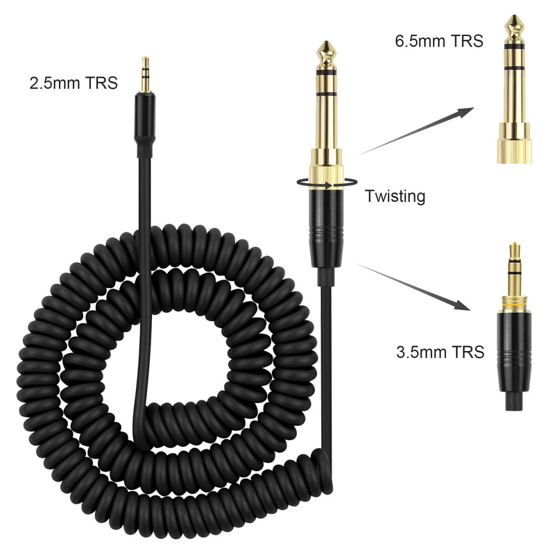Replacement Extension Audio Cable 3.5mm Male and 6.35mm Adapter to 2.5mm Male Cord Compatible with HD598 HD558 HD518 HD598Cs HD599 HD569 HD579 Headphones (6ft-10ft)