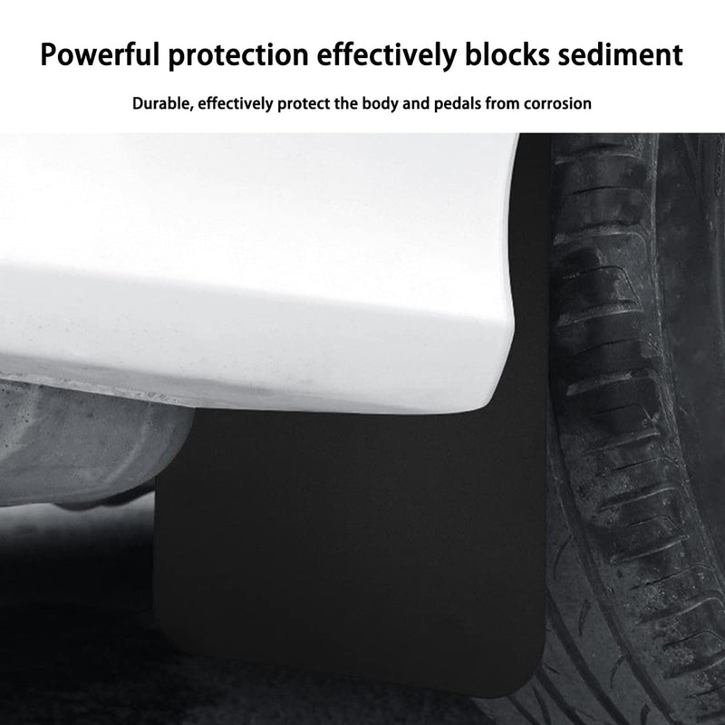 4PCS Universal Car Mud Flaps, Vehicles Mudguard Splash Guards Front and Rear Set, Flexible and Bendable Mudflaps Dirty Fenders, Auto Accessories Compatibility with Pickup SUV Van (Black) Black