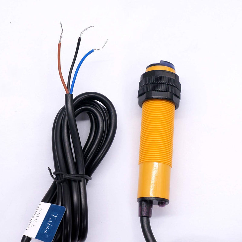 Taiss photoelectric Sensor 2m Sensing Feedback Reflex photoelectric Switch Sensor E3F-R2NK 6-36VDC NPN NO（Normally Open）Proximity Switch Diameter 18mm E3F-R2N1