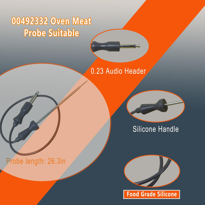  [AUSTRALIA] - 00755060 Meat Probe, Temperature Probe for Range Stove, Wall Oven, Grill, Baker 492332 00492332 replace ment