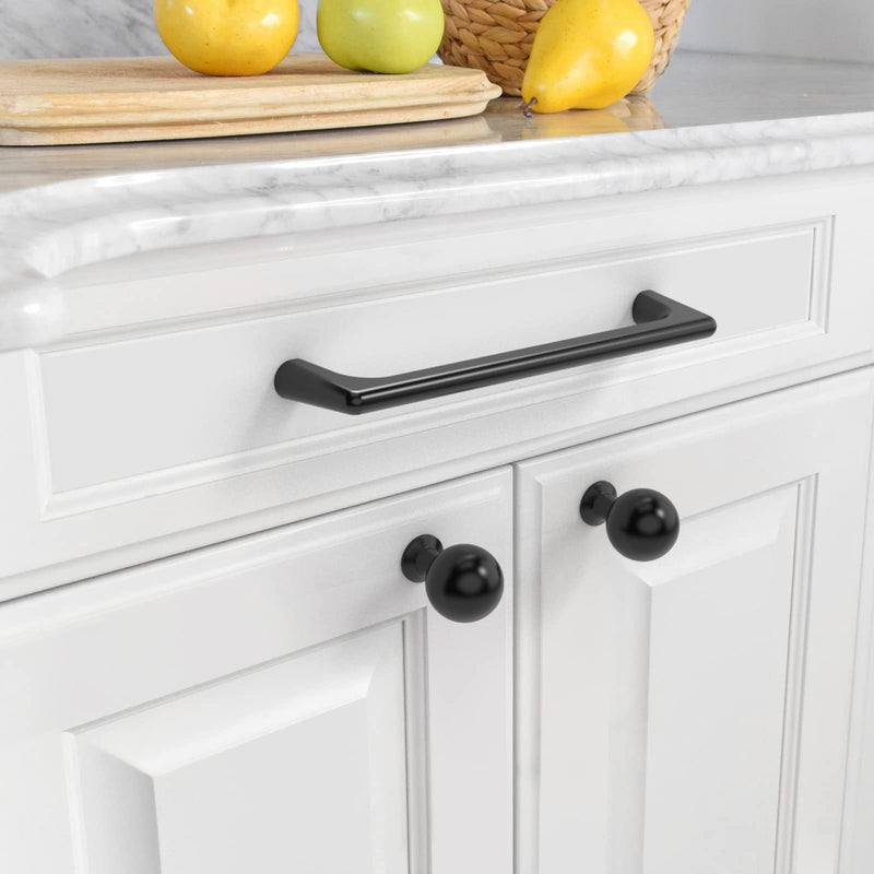 Asidrama 10 Pack 5 Inch(128mm) Matte Black Cabinet Pulls Cabinet Handles Cupboard Handles Kitchen Cabinet Hardware for Cupboard Drawer Pulls 5" Hole Center