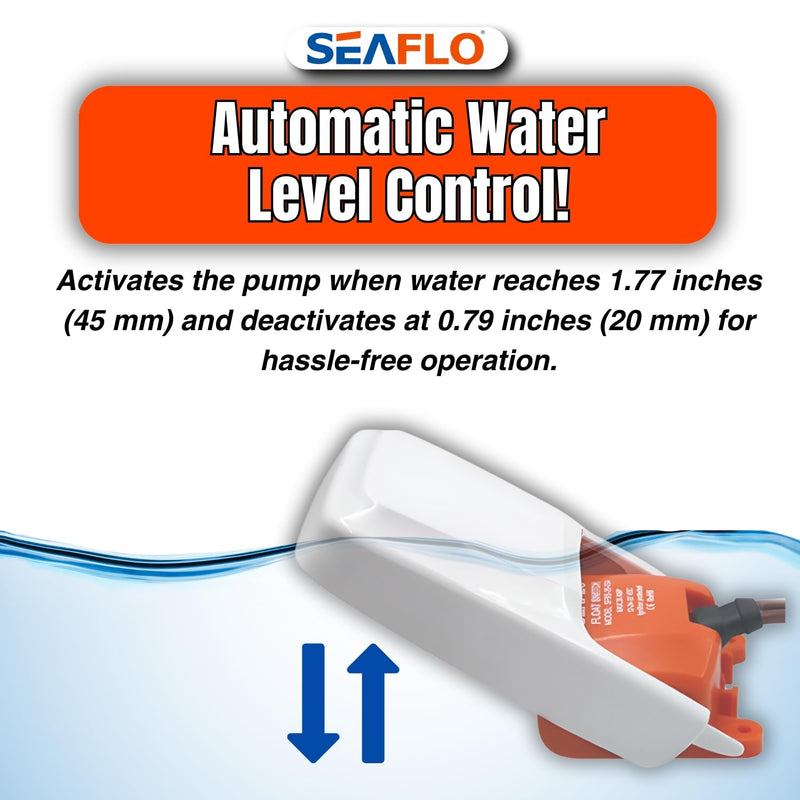 SEAFLO 03-Series Heavy Duty Bilge Pump Float Switch for 12V, 24V, 32V