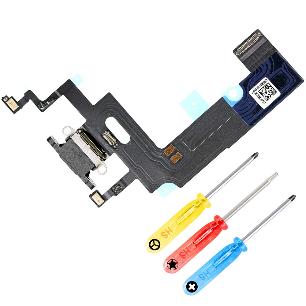 MMOBIEL Dock Connector Compatible with iPhone XR - 6.1 inch - 2018 - Charging Port Flex Cable - Headphone Port/Microphone/Antenna Replacement - Incl. Screwdrivers - Black