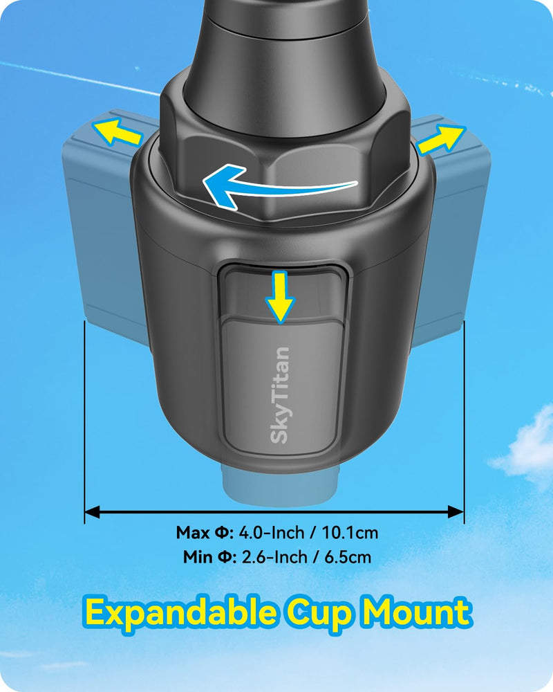 for Garmin GPS Car Mount Cup Holder Replacement 17mm Ball Mount with Adjustable Long Arm fit Garmin Nuvi Drive Dezl Portable Navigator, Black