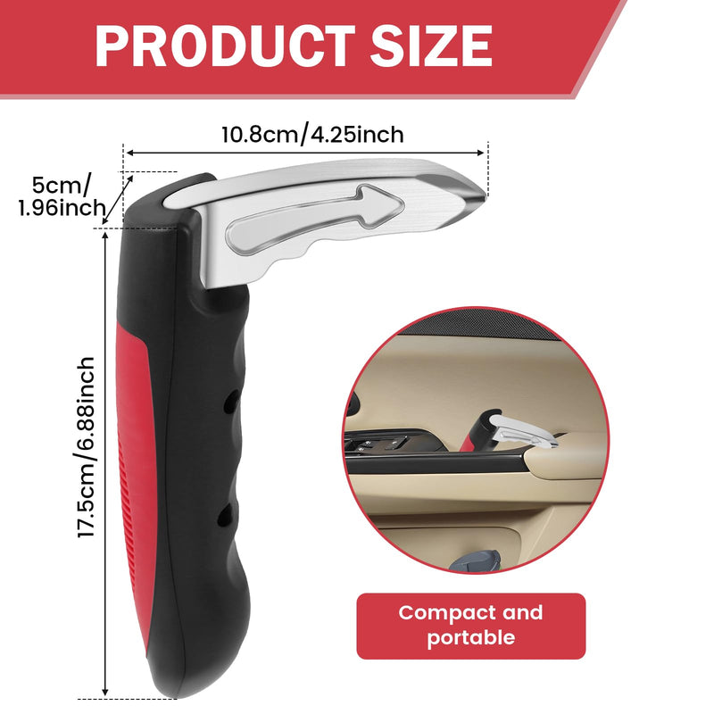 Car Handle Assist for Elderly, 2 Pack Handicap Car Door Assist Handle 3 in 1 Multifunction Portable Car Assist Handle for Safe Entry/Exit Car for Elderly, Seniors, Handicapped (Red) Red 2pc