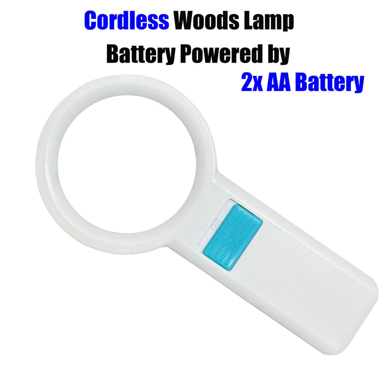 Cordless Wood's Lamp Ringworm Detection Light-Skin Testing-Esthetician-Veterinaria-5x Magnifying Wood Lamp Black Light-16 LED-Battery Powered