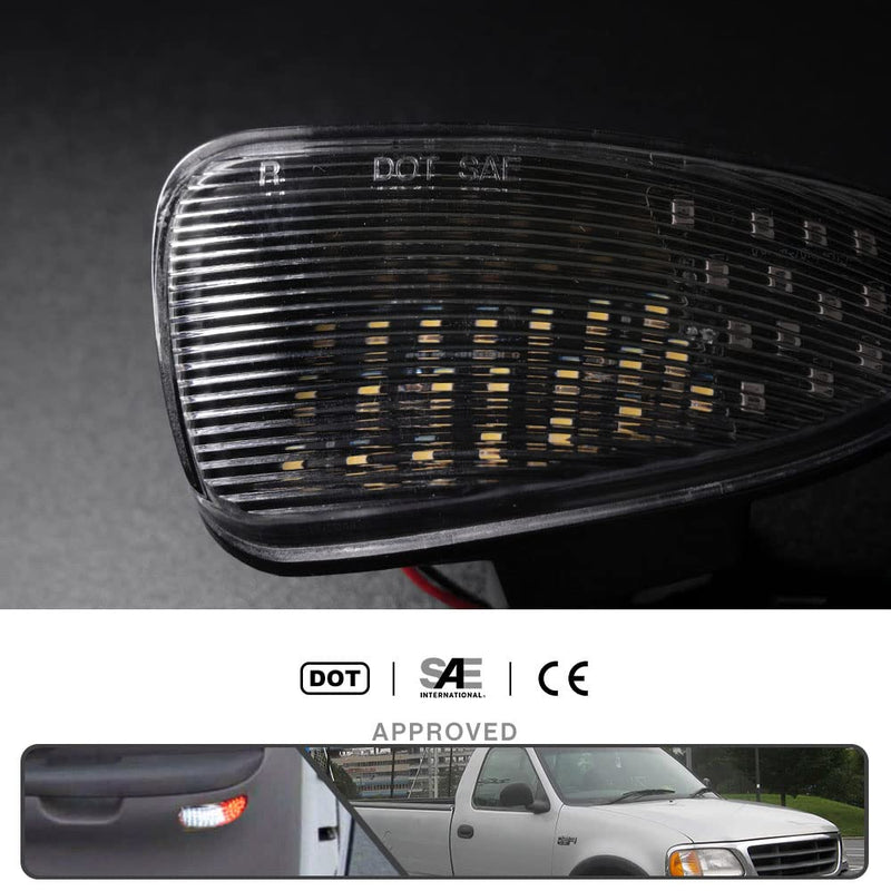 2Pcs F150 LED Courtesy Door Lights for Ford F150 1997-2003, F150 SVT Lightning 1999-2002, F250 Light Duty 1997-1999 Red& White LED Side Door Panel Light Door Interior Light Step Lights Clear Lens