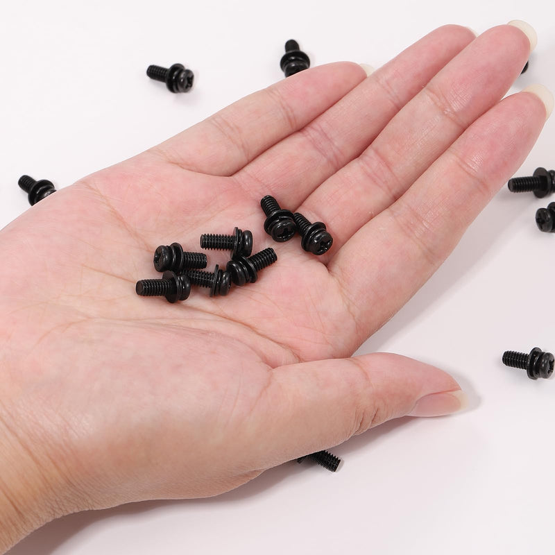 20 PCS Vesa Screws, VESA Compatible M4x10mm TV/Monitor Wall Mount Screws for 75x75mm and 100x100mm Brackets. Phillips Head M4 x 10mm Black with Washers