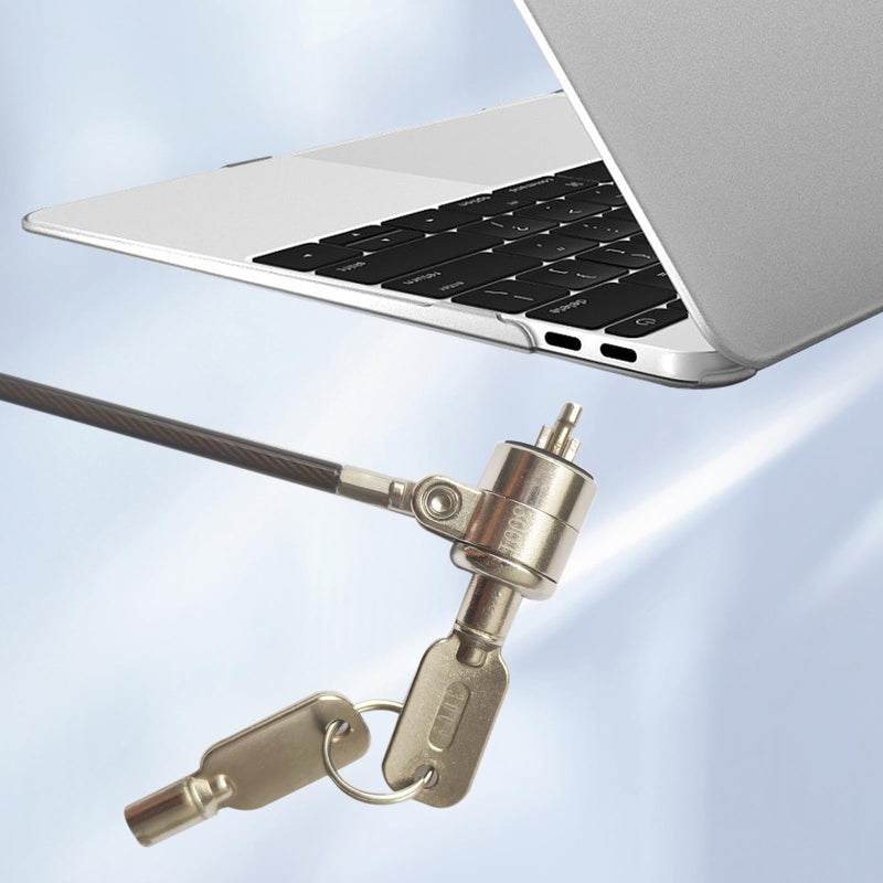 2 Pack Laptop Lock,Hardware Security Cable Lock,Tablet Locking Cable,2 Keys Sturdy Steel with 6.6 Feet Cable,for Samsung Lenovo Android and All Other Notebooks and Tablets Silver silver-key-2pack