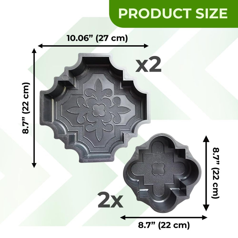 4 pcs Beautiful Plastic Form Big Pathmaker Concrete Molds Cement Molds for Concrete Mold - Plastic Brick Mold 4 pcs