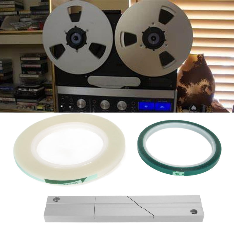 Zopsc 1/4 10inch Tape Splicing Set with Splicing Tape and Leader Tape, Reel to Reel 1/4 10inch Professional Tape Splicing Block.