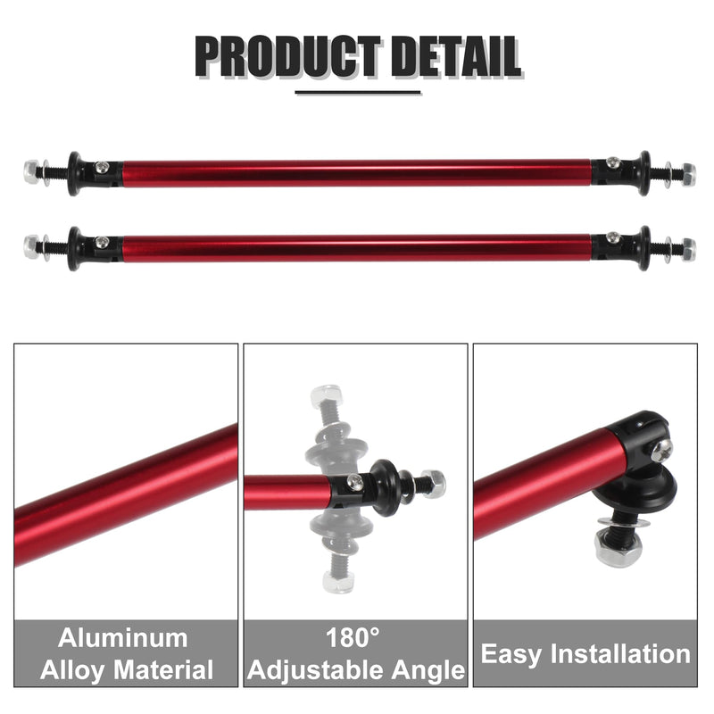 X AUTOHAUX 2pcs 200mm 7.87" Splitter Support Rods Adjustable Front Rear Bumper Lip Splitter Strut Rod Tie Support Bars Fit Most Vehicle Red
