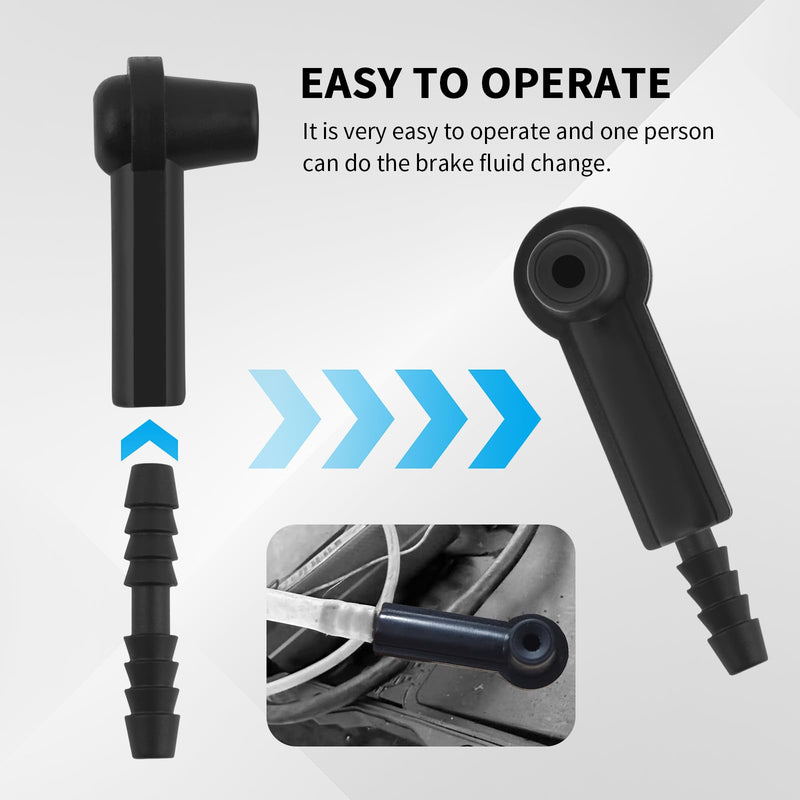 5PCS Brake Bleeder Kit Connector,Brake Fluid Bleeder Kit Bleeding Adapter Joint for Quick Brake Fluid/Air Changes,Brake Bleeder Hose Connector Fit Brake Bleeder Bottle,Vacuum Brake Bleeder