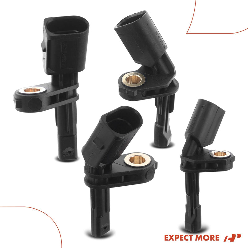 A-Premium Set of 4 Front Rear Left and Right ABS Wheel Speed Sensor Compatible with Volkswagen, Audi, Seat Models - Jetta, Jetta City, Passat CC, Golf, Beetle, A3 Quattro, CC, Eos, GTI, TT, R32