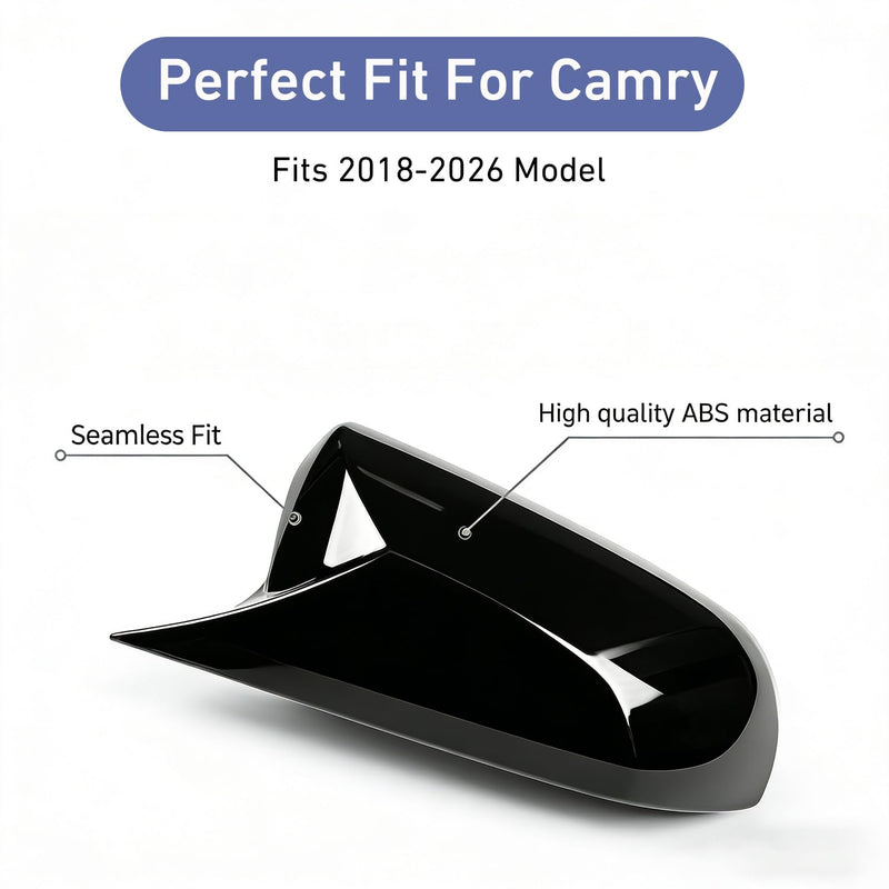  [AUSTRALIA] - Compatible with Toyota Camry 2026 2025 2024 2023 2022 2021 2020 2019 2018 Accessories Aggressive Look Car Exterior Door Side Rearview Mirror Guard Cover Trim Caps -Glossy Black Glossy Black