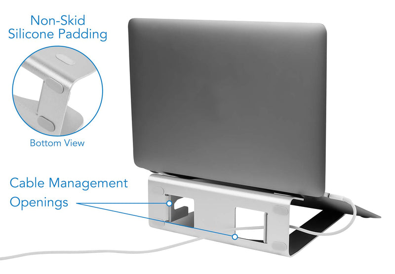 Mount-It! Vertical Laptop Stand - Aluminum 2 in 1 Riser for Desk | MacBook Air and Pro Holder