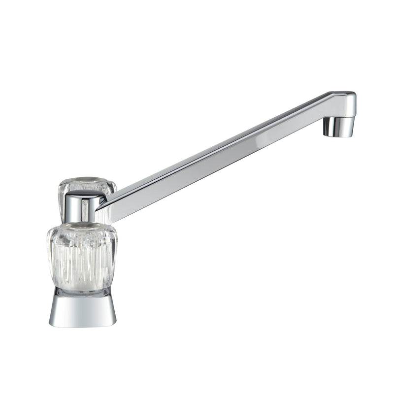 Dura Faucet DF-PK600A-CP RV Kitchen Sink Faucet with Crystal Acrylic Knobs (Chrome) Chrome Polished