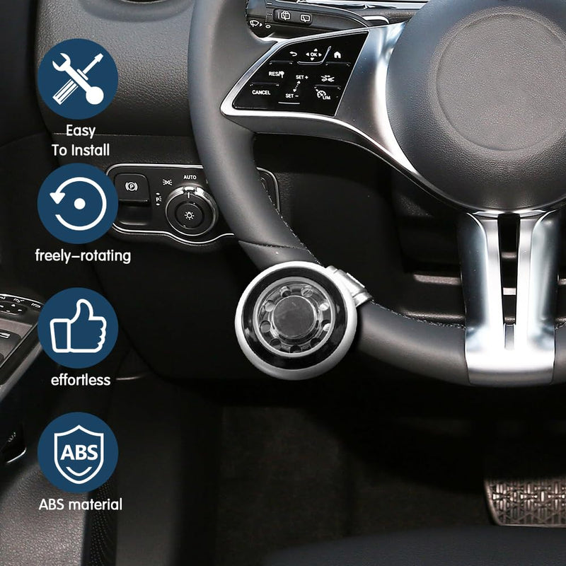 Steering Wheel Knob Spinner, Car Steering Wheel Spinner Accessory Knob, Car Accessories Vehicle Steering Wheel Spinners Ball Durable Suicide Knob Universal Fit for All Cars, Trucks, Semis Black
