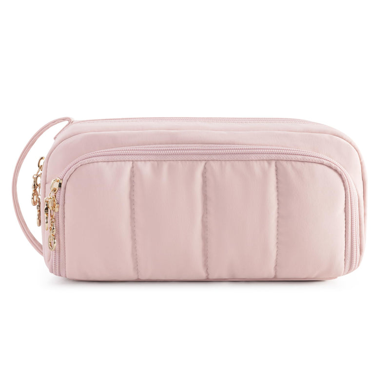 Trunab Stethoscope Case Compatible with 3M Littmann/MDF/ADC, Hold Two Stethoscopes or BP Cuffs, with Inner Dividers and Mesh Pockets for Extra Accessories, for Nurses, Doctors- Bag Only Pink