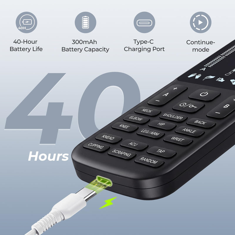 AUVON 4 Outputs TENS Unit Muscle Stimulator with 24 Modes & Intuitive Operation Design, FSA & HSA Eligible, TENS Machine with 10 TENS Pads, Electronic Pulse Massager for Back Pain Relief Therapy Black