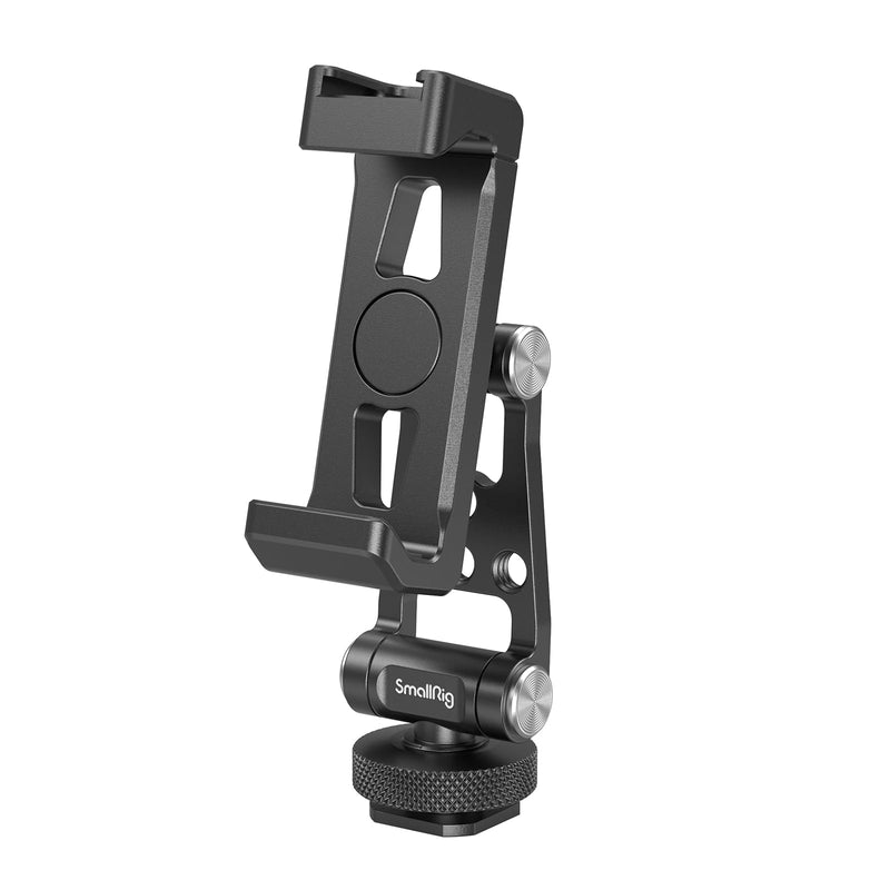 SMALLRIG Metal Phone Support with Cold Shoe Mount, Universal Cell Phone Mount Adapter Support Free Adjustment Joints, Phone Tripod Mount for iPhone 15 14, for Samsung Galaxy etc. - 4382