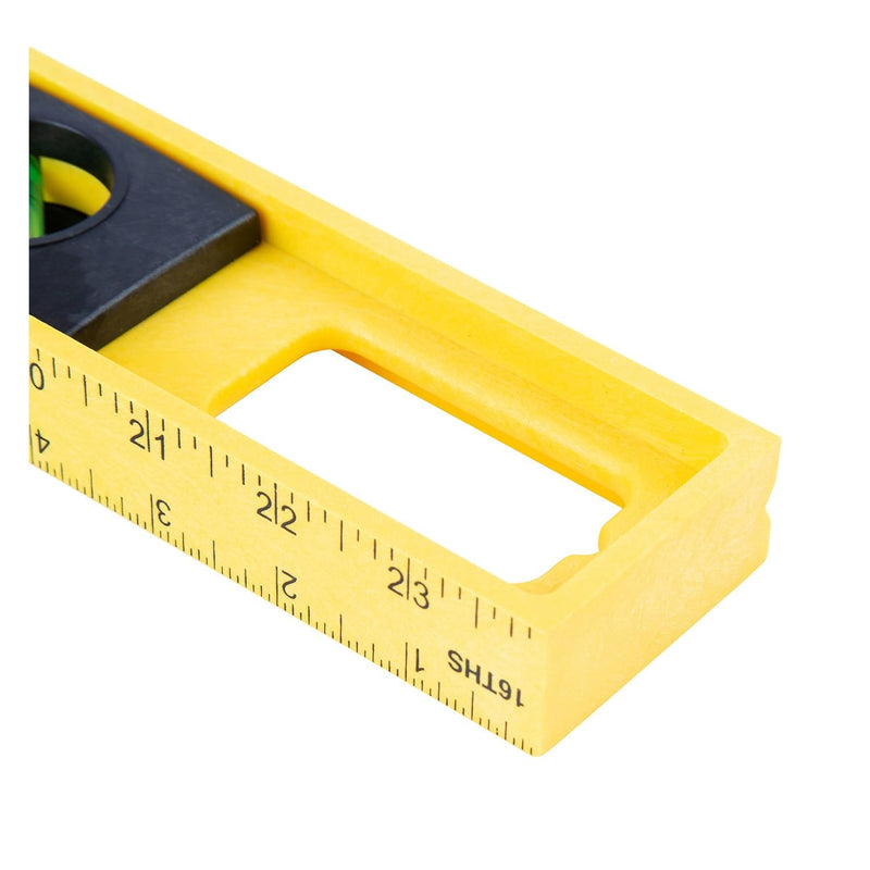 Mayes 10140 Top View Magnetic Level, 24 Inch Level Made in USA, 3 Vials with 270° Center View, Ruled Edge for Accurate Measurements, V-Groove for Curved Surfaces 24-Inch Magnetic