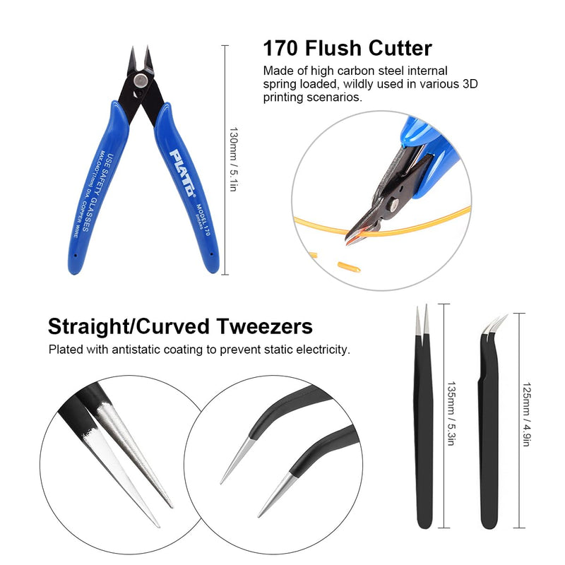 Resin 3D Printer Accessories Kit, Including Cleaning Silicone pad and Stainless Steel Funnel, Maintenance Tool Knife, Tweezers, Funnel, Scissors, Trimming Knife, 3D Printer Tool kit (Resin Tools Kit) Resin Tools Kit